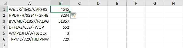 How to use no SUBSTRING function in Excel