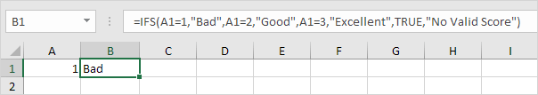 First Ifs Function in Excel, Value 1
