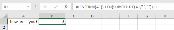 How to count the number of words In Excel