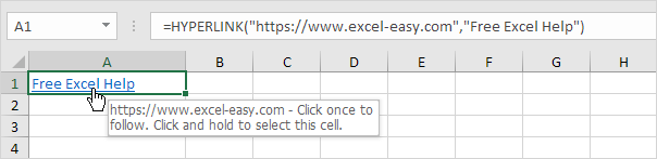 How to use the HYPERLINK Function In Excel