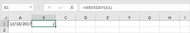 Weekday Function in Excel