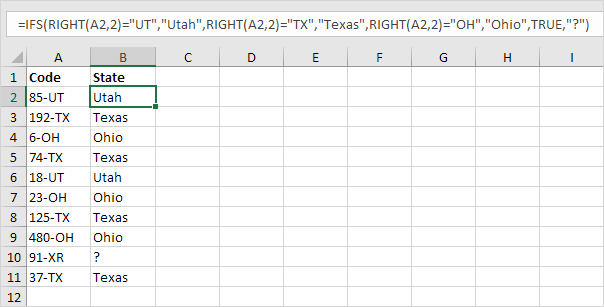 Ifs Function in Excel