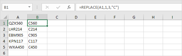 Replace Function in Excel