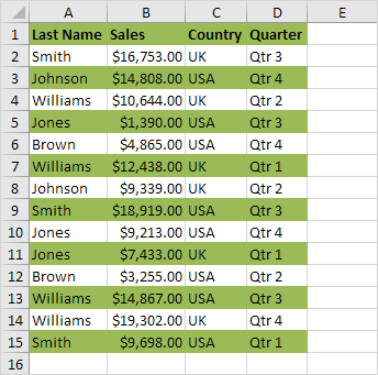 How to Use Shade Every Other Row in Excel