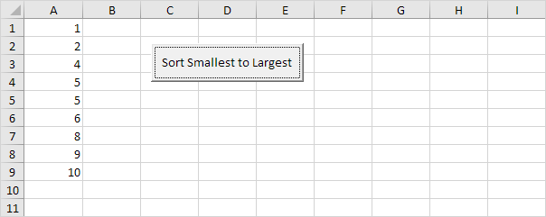 Sort Numbers in Excel VBA