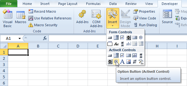 How to Insert and Use Option Button in Excel