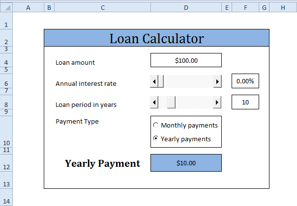 Loan Calculator in Excel VBA