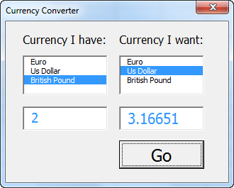 Currency Converter Result