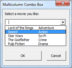 Multicolumn Combo Box in Excel VBA