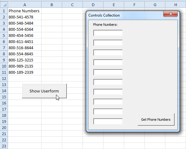 Controls Collection in Excel VBA