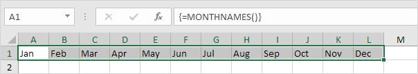 Month Names in Excel VBA