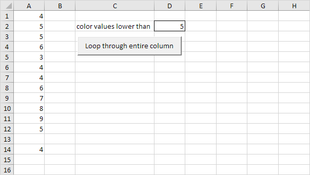 Loop Through Entire Column in Excel VBA
