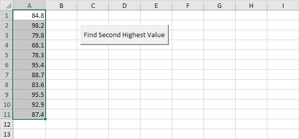 How To Use VBA Find Second Highest Value In Excel