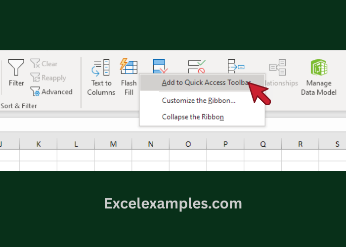 Add to Quick Access Toolbar