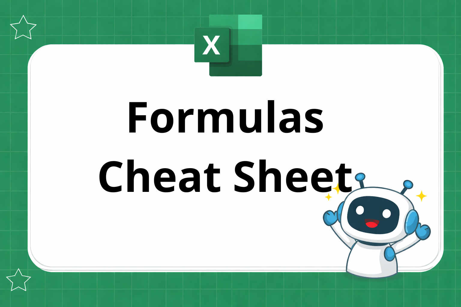 Formulas Cheat Sheet in Excel