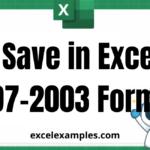 Save in Excel 97-2003 Format